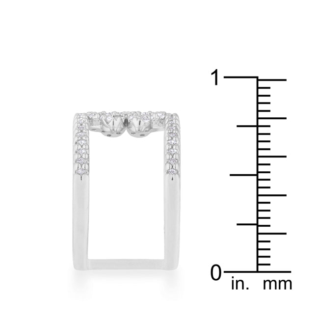 Proper Classic Everyday Edit Lauren 0.4ct CZ Rhodium Delicate Clover Wrap Ring - Friggin Jewelry Fashion