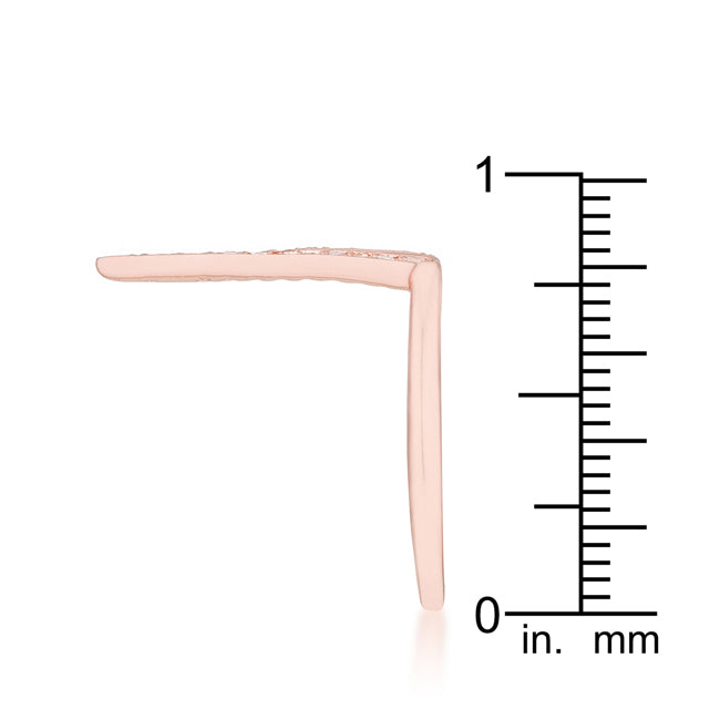 Couture Spark Refined Edit Michelle 0.2ct CZ Rose Gold Delicate V-Shape Ring - Friggin Jewelry Fashion