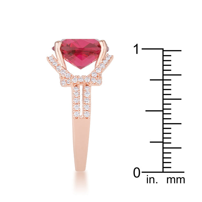 Studio Edge Signature Edit Charlene 6.2ct Ruby CZ Rose Gold Classic Statement Ring - Friggin Jewelry Fashion