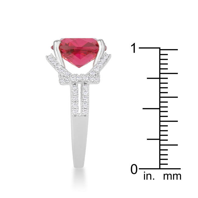 Seductive Detail Icon Series Charlene 6.2ct Ruby CZ Rhodium Classic Statement Ring - Friggin Jewelry Fashion
