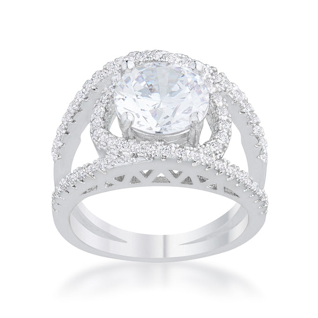 Desired Whisper Couture Line Marcie 3ct CZ Rhodium Contemporary Ring - Friggin Jewelry Fashion