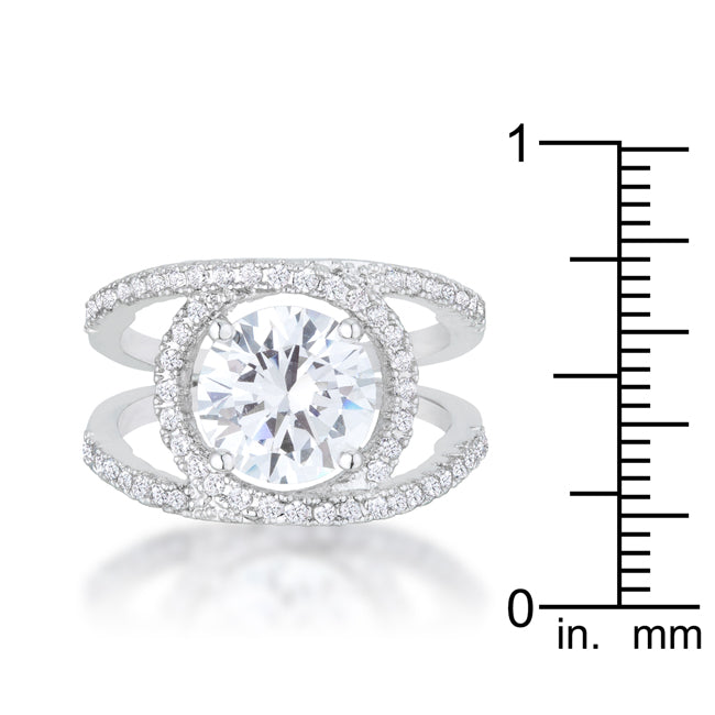 Desired Whisper Couture Line Marcie 3ct CZ Rhodium Contemporary Ring - Friggin Jewelry Fashion
