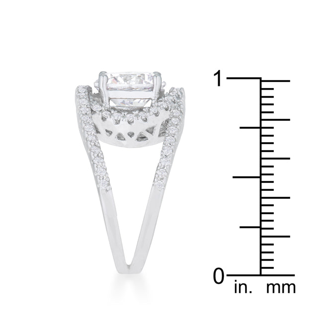 Desired Whisper Couture Line Marcie 3ct CZ Rhodium Contemporary Ring - Friggin Jewelry Fashion