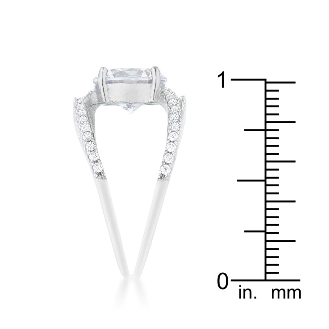 Everyday Spark Modern Icon Girana 3ct Clear CZ Rhodium Contemporary Ring - Friggin Jewelry Fashion
