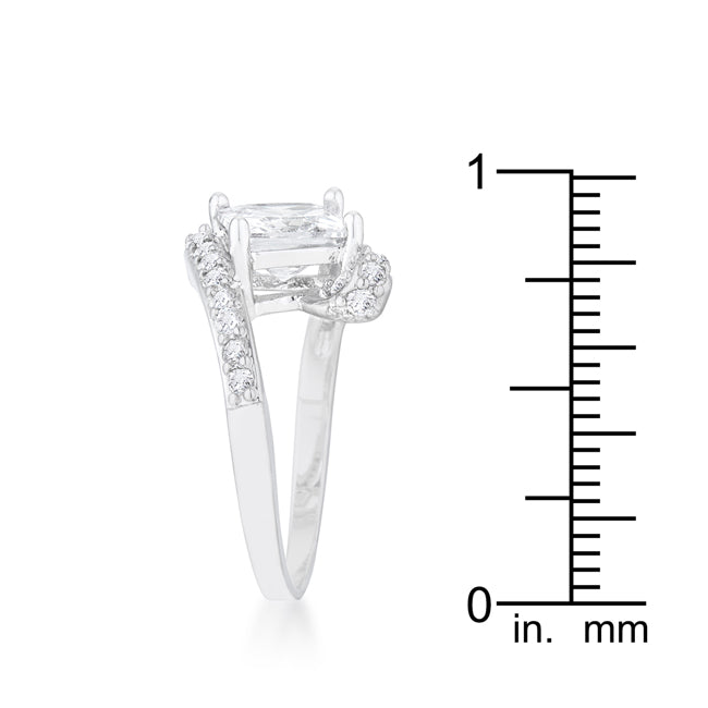 Sculpted Curve Modern Icon Caroline 2.3ct CZ Rhodium Statement Ring - Friggin Jewelry Fashion