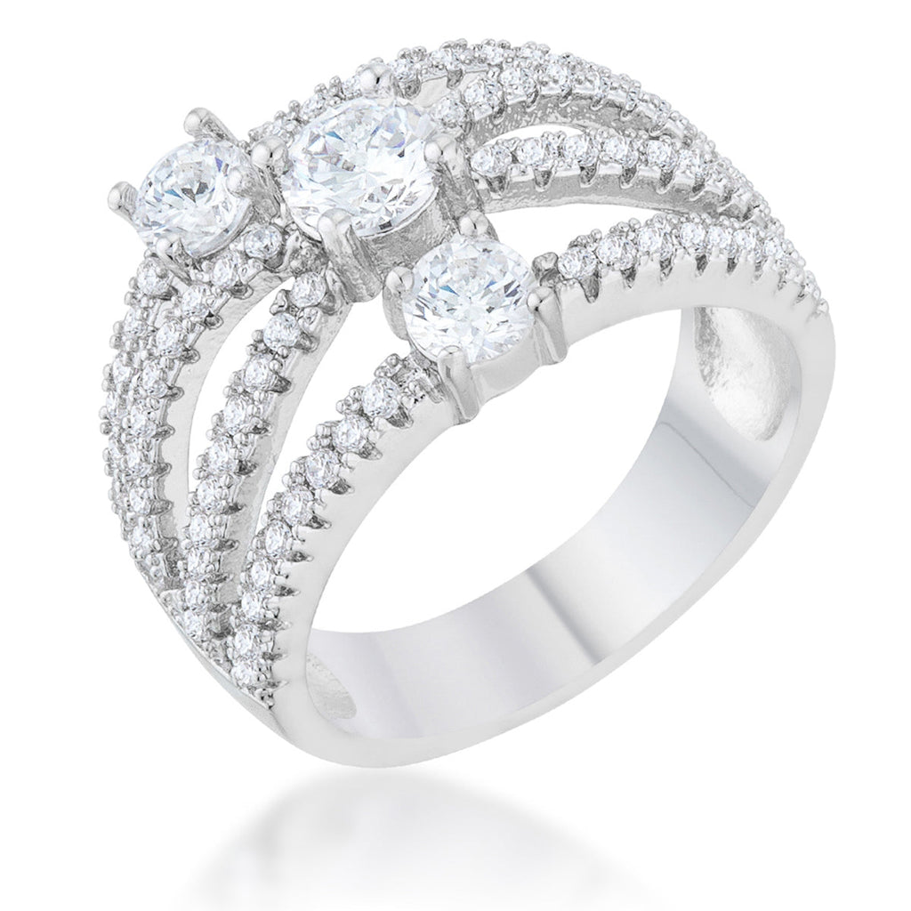 Timeless Spark Heritage Edit Beatrice 1.8ct CZ Rhodium Statement Ring - Friggin Jewelry Fashion