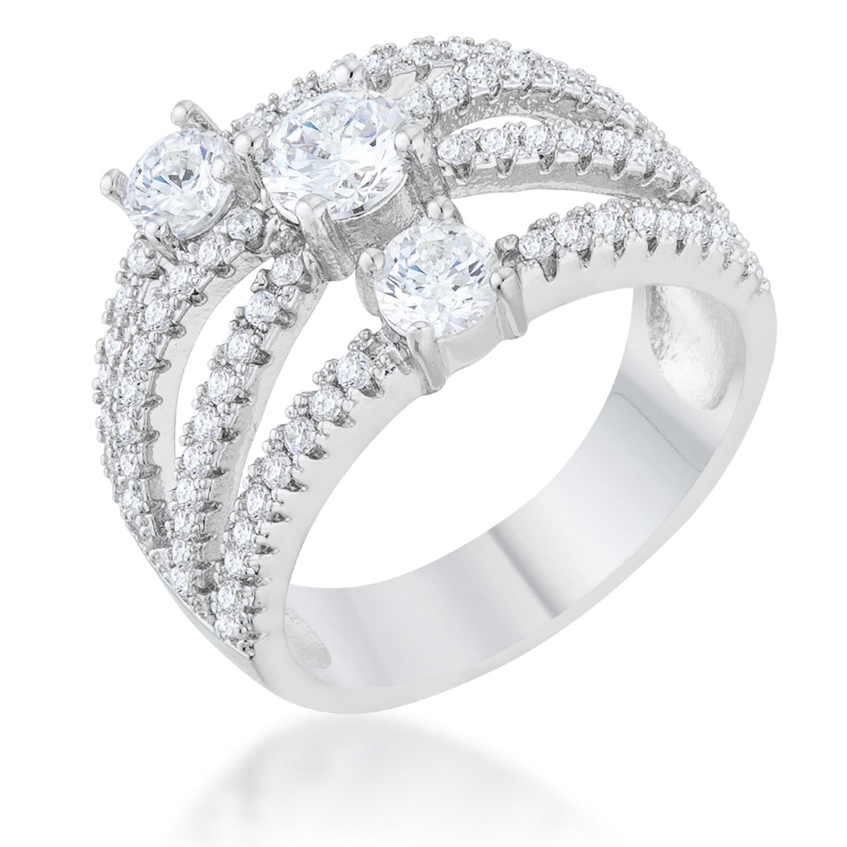 Timeless Spark Heritage Edit Beatrice 1.8ct CZ Rhodium Statement Ring - Friggin Jewelry Fashion