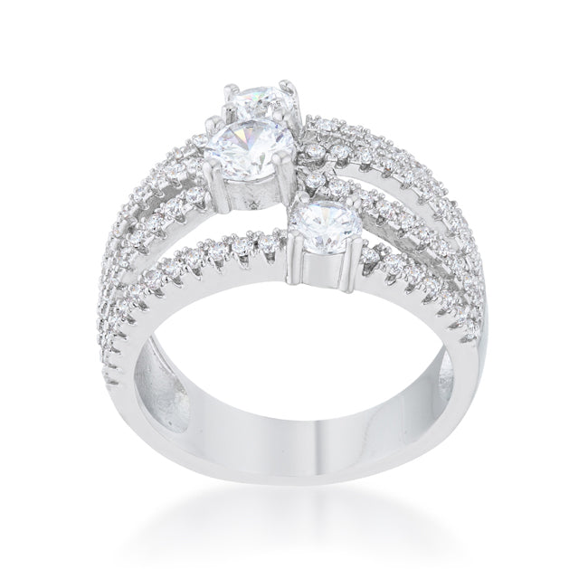 Timeless Spark Heritage Edit Beatrice 1.8ct CZ Rhodium Statement Ring - Friggin Jewelry Fashion
