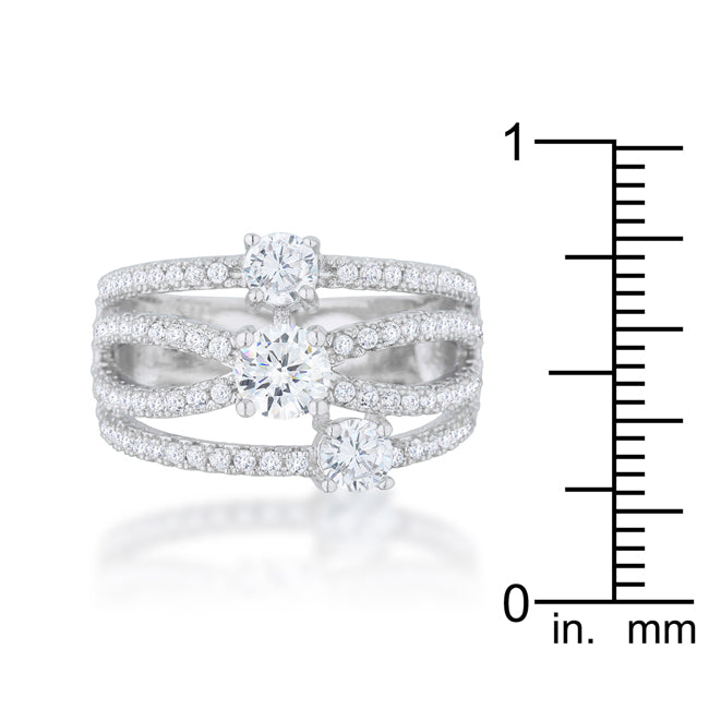 Timeless Spark Heritage Edit Beatrice 1.8ct CZ Rhodium Statement Ring - Friggin Jewelry Fashion