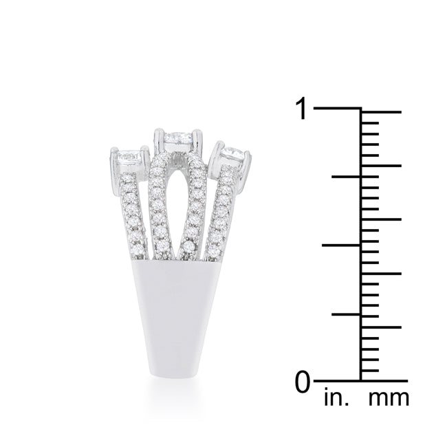 Timeless Spark Heritage Edit Beatrice 1.8ct CZ Rhodium Statement Ring - Friggin Jewelry Fashion
