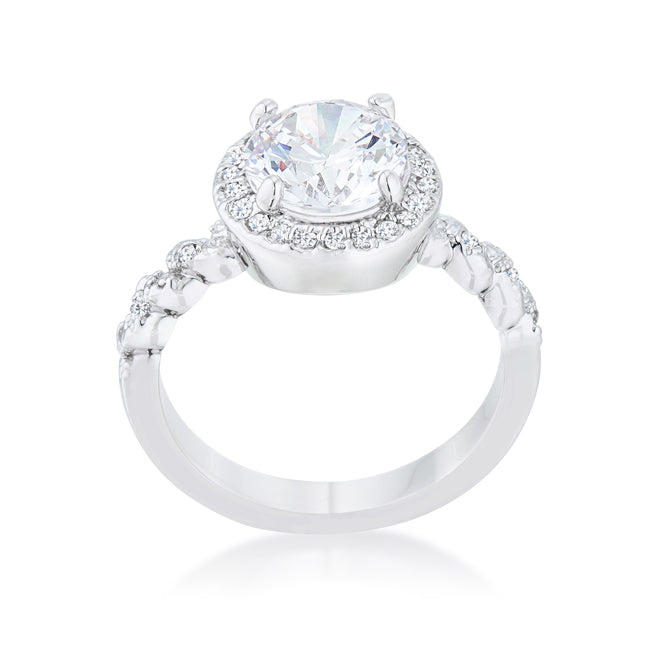 Starborn Spark Contemporary Icon Jordana 2.2ct Clear CZ Rhodium Classic Ring - Friggin Jewelry Fashion