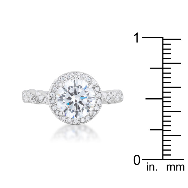 Starborn Spark Contemporary Icon Jordana 2.2ct Clear CZ Rhodium Classic Ring - Friggin Jewelry Fashion