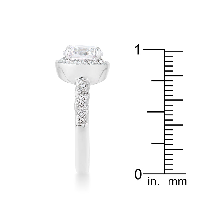 Starborn Spark Contemporary Icon Jordana 2.2ct Clear CZ Rhodium Classic Ring - Friggin Jewelry Fashion
