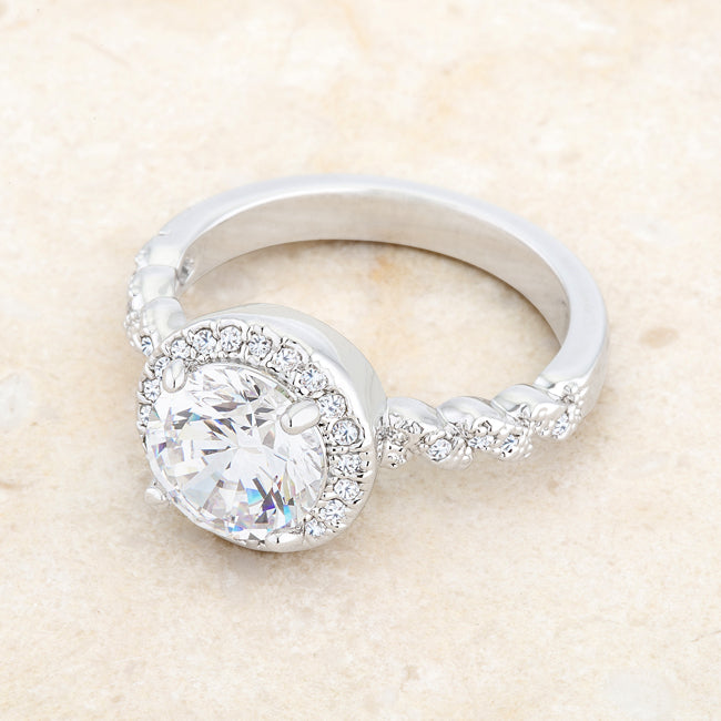 Starborn Spark Contemporary Icon Jordana 2.2ct Clear CZ Rhodium Classic Ring - Friggin Jewelry Fashion