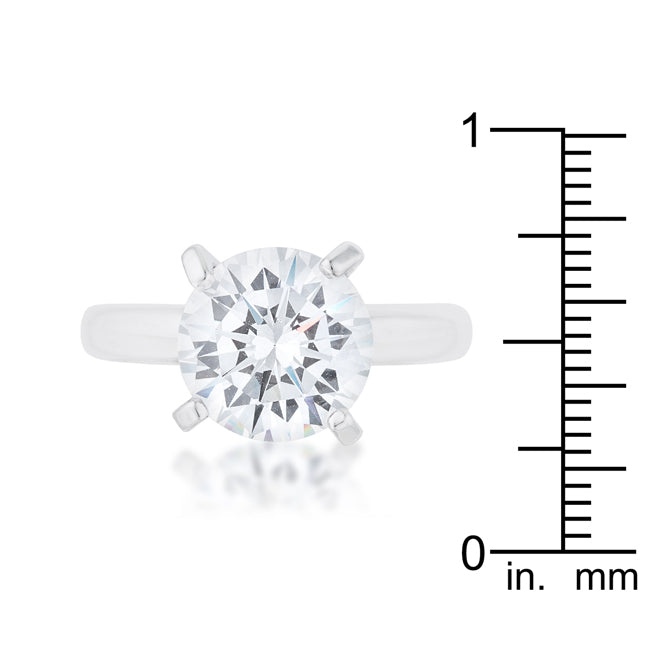 Timeless Sovereign Classic Edit Hanna 4.4ct CZ Rhodium Classic Solitaire Ring - Friggin Jewelry Fashion