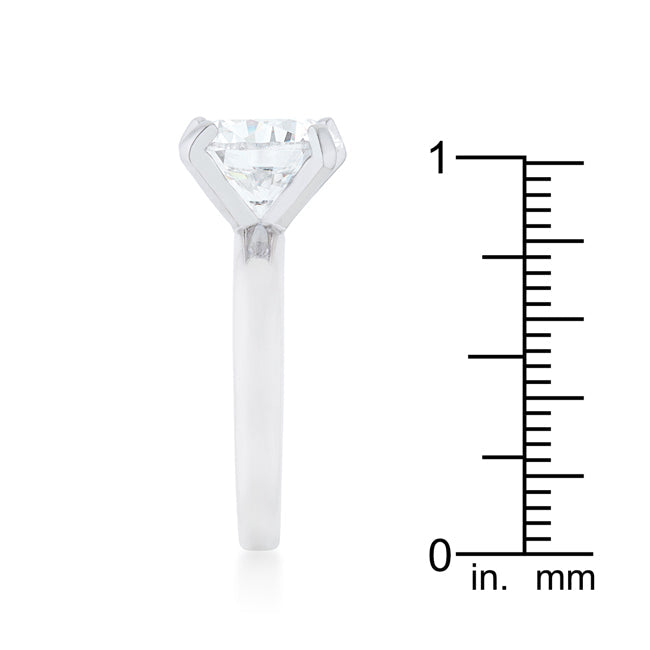 Timeless Sovereign Classic Edit Hanna 4.4ct CZ Rhodium Classic Solitaire Ring - Friggin Jewelry Fashion