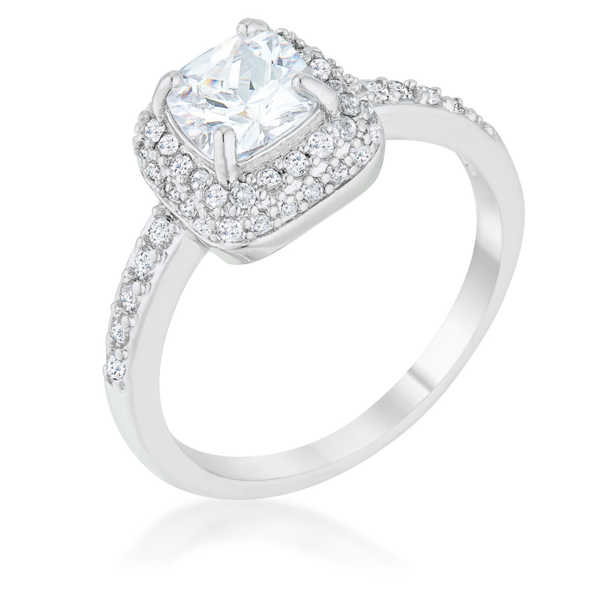 Velvet Heroine Modern Edit Serena 1.5ct Clear CZ Rhodium Art Deco Ring - Friggin Jewelry Fashion