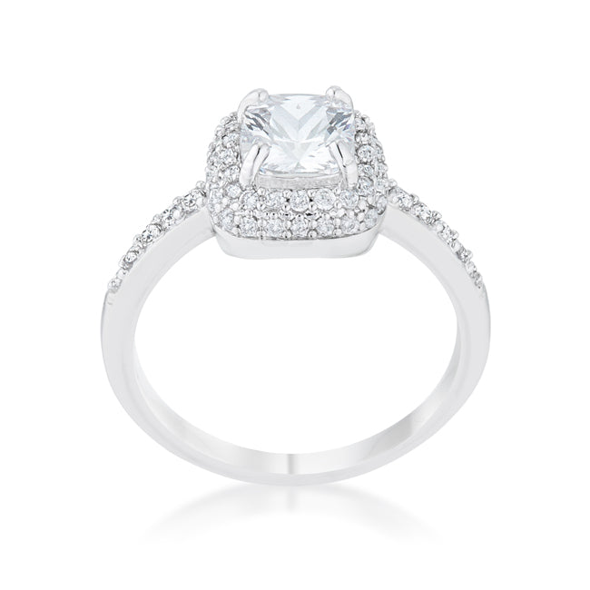 Velvet Heroine Modern Edit Serena 1.5ct Clear CZ Rhodium Art Deco Ring - Friggin Jewelry Fashion