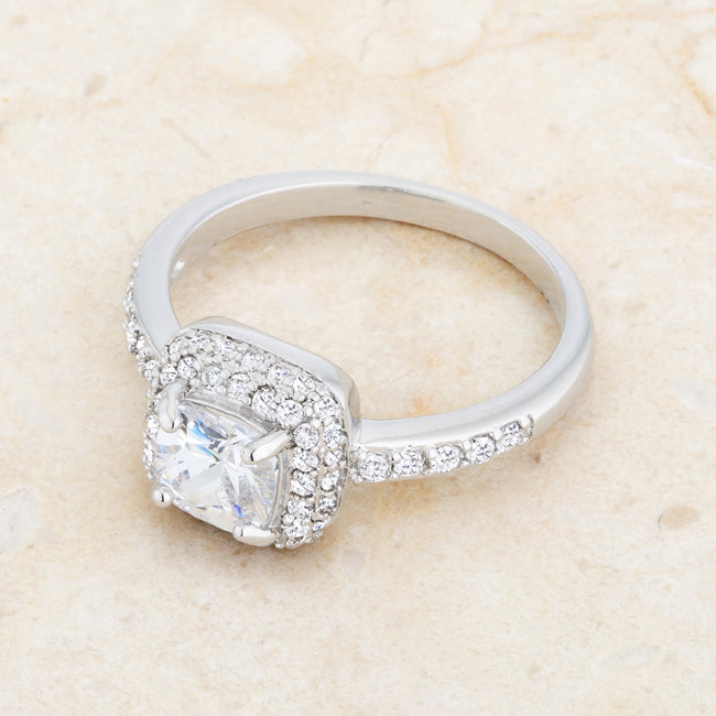 Velvet Heroine Modern Edit Serena 1.5ct Clear CZ Rhodium Art Deco Ring - Friggin Jewelry Fashion