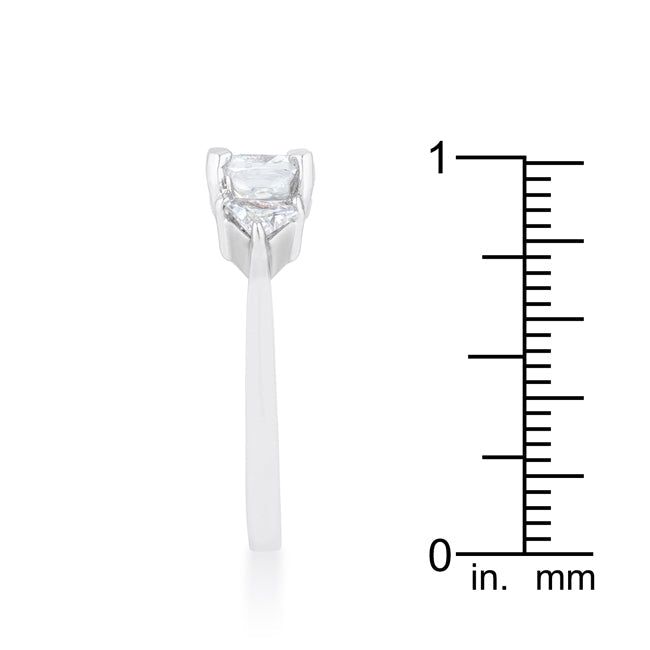 Cheeky Chic Refined Line Shonda 1.8ct Clear CZ Rhodium Cushion Classic Statement Ring - Friggin Jewelry Fashion