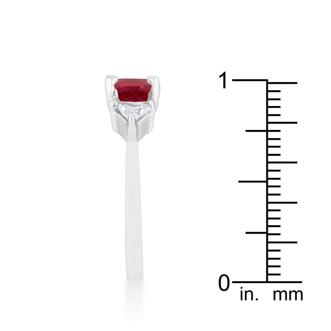 Everyday Whisper Icon Edit Shonda 1.8ct Garnet CZ Rhodium Cushion Classic Statement Ring - Friggin Jewelry Fashion