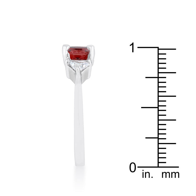 Modern Spark Heritage Edit Shonda 1.8ct Ruby CZ Rhodium Cushion Classic Statement Ring - Friggin Jewelry Fashion