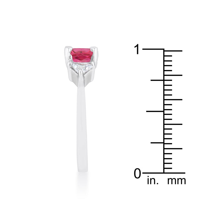 Whisper Detail Classic Edit Shonda 1.8ct Fuchsia CZ Rhodium Cushion Classic Statement Ring - Friggin Jewelry Fashion