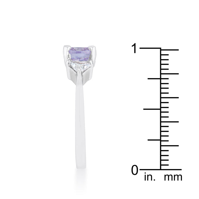 Tempting Edge Couture Line Shonda 1.8ct Lavender CZ Rhodium Cushion Classic Statement Ring - Friggin Jewelry Fashion