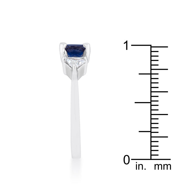 Sultry Edge Classic Muse Shonda 1.8ct Sapphire CZ Rhodium Cushion Classic Statement Ring - Friggin Jewelry Fashion