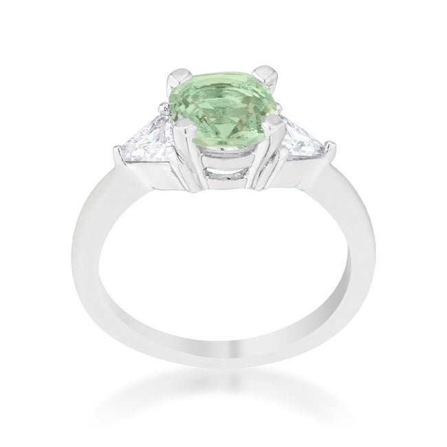 Polished Legacy Icon Series Shonda 1.8ct Peridot CZ Rhodium Cushion Classic Statement Ring - Friggin Jewelry Fashion