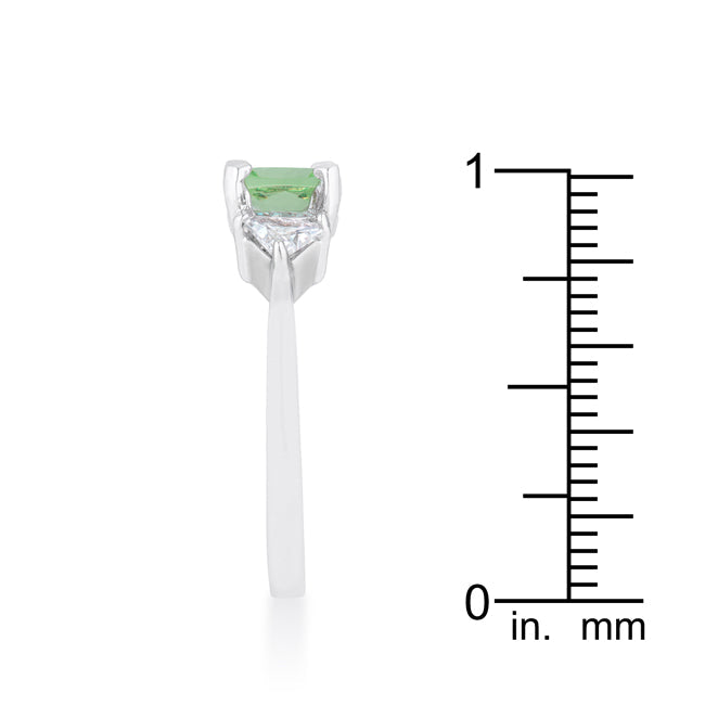 Polished Legacy Icon Series Shonda 1.8ct Peridot CZ Rhodium Cushion Classic Statement Ring - Friggin Jewelry Fashion