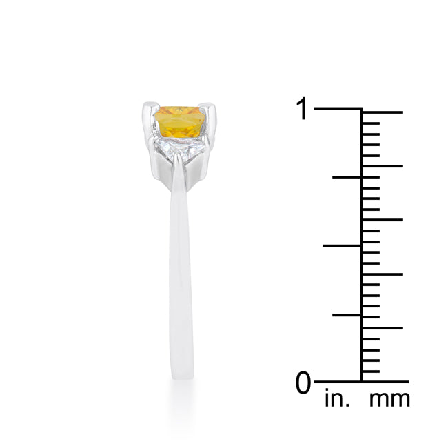 Cheeky Rebel Bold Edit Shonda 1.8ct Canary CZ Rhodium Cushion Classic Statement Ring - Friggin Jewelry Fashion