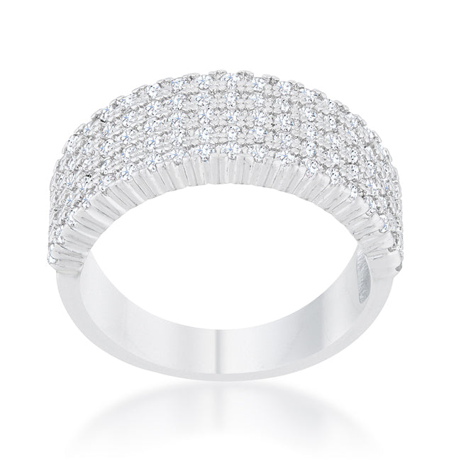Rebel Edge Signature Form Gwen 1ct CZ Rhodium Wide Ring - Friggin Jewelry Fashion