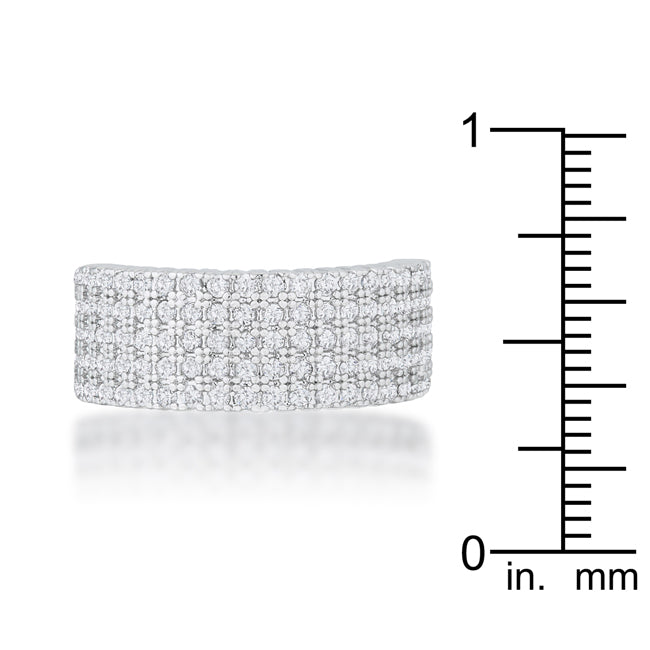 Rebel Edge Signature Form Gwen 1ct CZ Rhodium Wide Ring - Friggin Jewelry Fashion