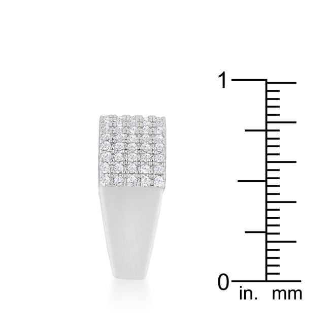 Rebel Edge Signature Form Gwen 1ct CZ Rhodium Wide Ring - Friggin Jewelry Fashion