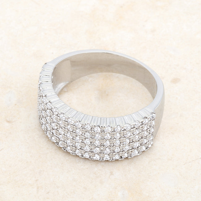 Rebel Edge Signature Form Gwen 1ct CZ Rhodium Wide Ring - Friggin Jewelry Fashion