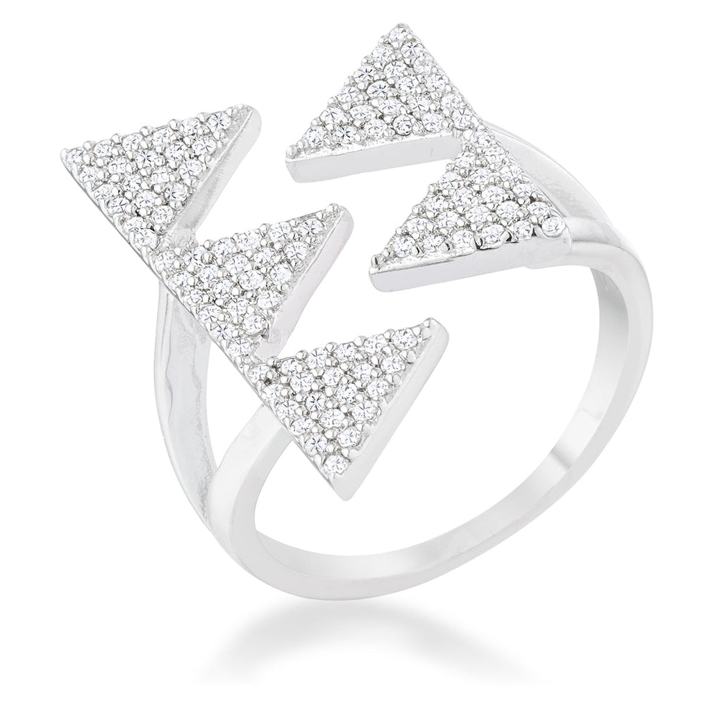 Proper Spark Everyday Icon Nori 0.63ct CZ Rhodium Geometric Contemporary Ring - Friggin Jewelry Fashion