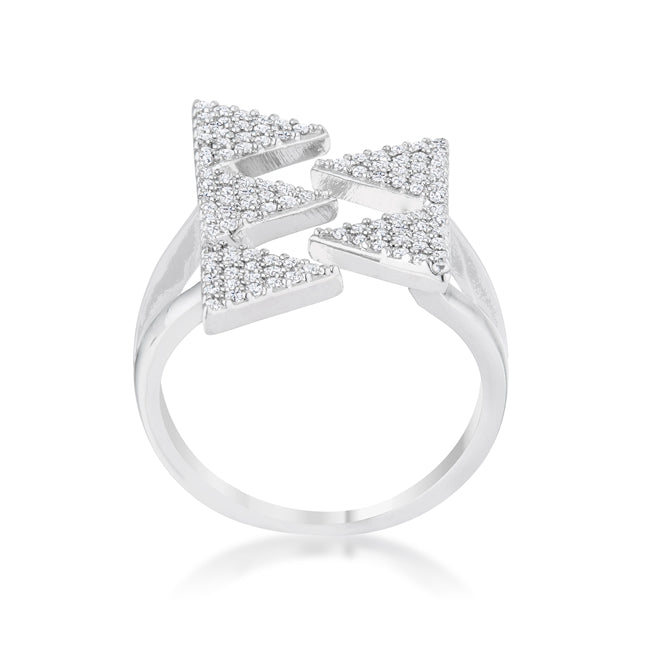 Proper Spark Everyday Icon Nori 0.63ct CZ Rhodium Geometric Contemporary Ring - Friggin Jewelry Fashion