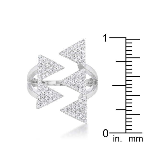 Proper Spark Everyday Icon Nori 0.63ct CZ Rhodium Geometric Contemporary Ring - Friggin Jewelry Fashion