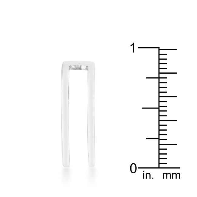 Everyday Edge Signature Icon Jenn 0.2ct CZ Rhodium Pave Parallel Ring - Friggin Jewelry Fashion