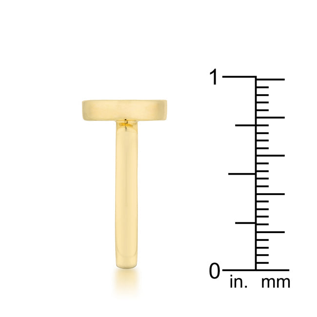 Refined Edge Signature Line Krystal 0.2ct CZ 14k Gold Pave Circle Ring - Friggin Jewelry Fashion