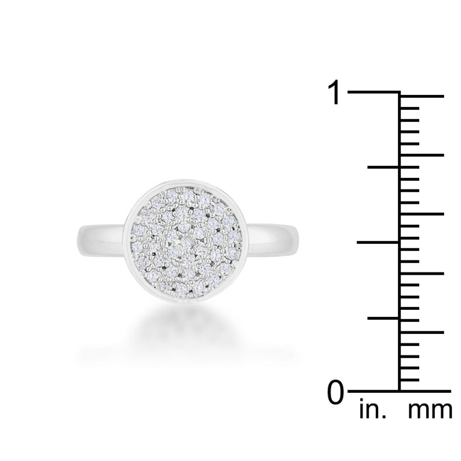 Sovereign Edge Modern Edit Krystal 0.2ct CZ Rhodium Pave Circle Ring - Friggin Jewelry Fashion