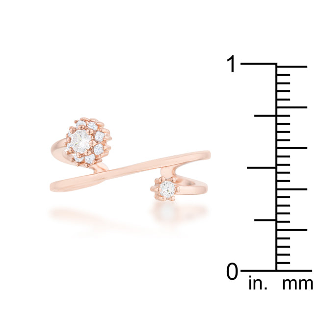 Twilight Drama Icon Series Krista 0.25ct CZ Rose Gold Abstract Wrap Ring - Friggin Jewelry Fashion