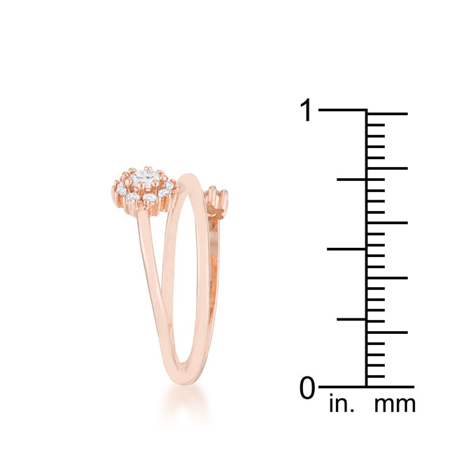 Twilight Drama Icon Series Krista 0.25ct CZ Rose Gold Abstract Wrap Ring - Friggin Jewelry Fashion
