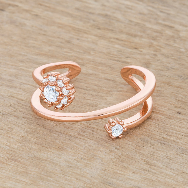 Twilight Drama Icon Series Krista 0.25ct CZ Rose Gold Abstract Wrap Ring - Friggin Jewelry Fashion