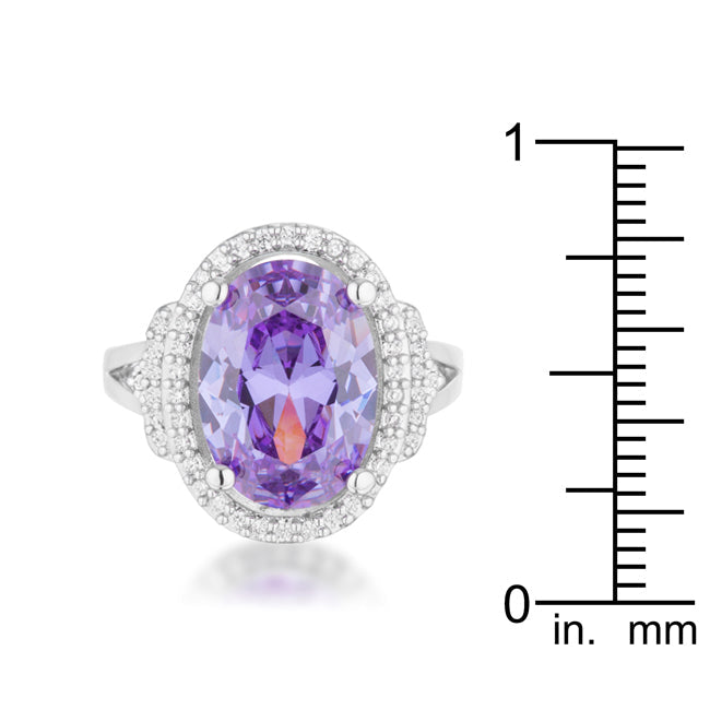 Polished Edge Timeless Edit Melanie 5.95ct Amethyst CZ Rhodium Cocktail Ring - Friggin Jewelry Fashion