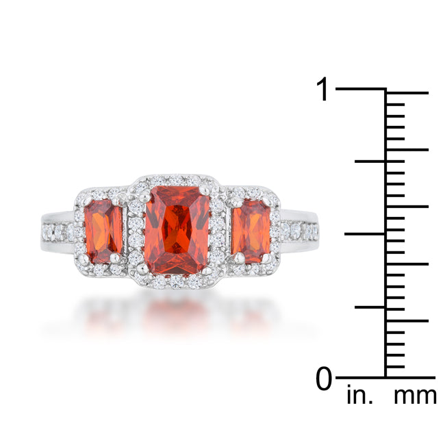 Studio Edge Signature Edit Rita 2.3ct Garnet CZ Rhodium Classic Trio Ring - Friggin Jewelry Fashion