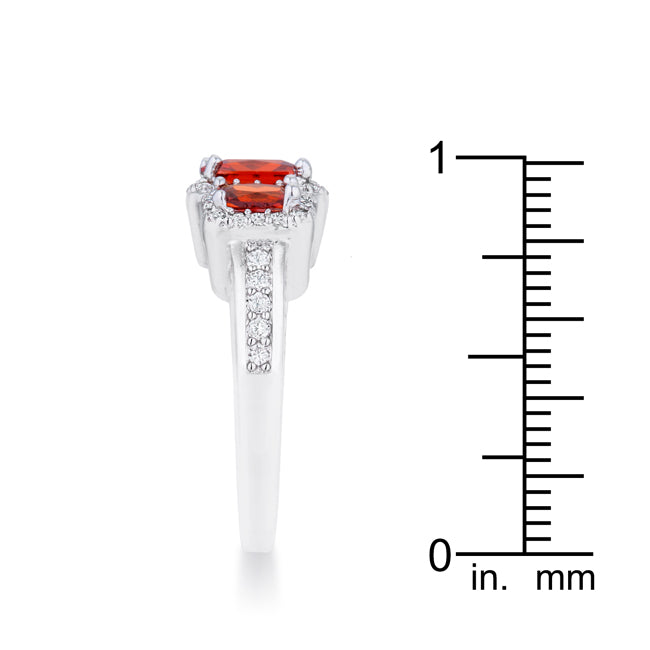 Studio Edge Signature Edit Rita 2.3ct Garnet CZ Rhodium Classic Trio Ring - Friggin Jewelry Fashion