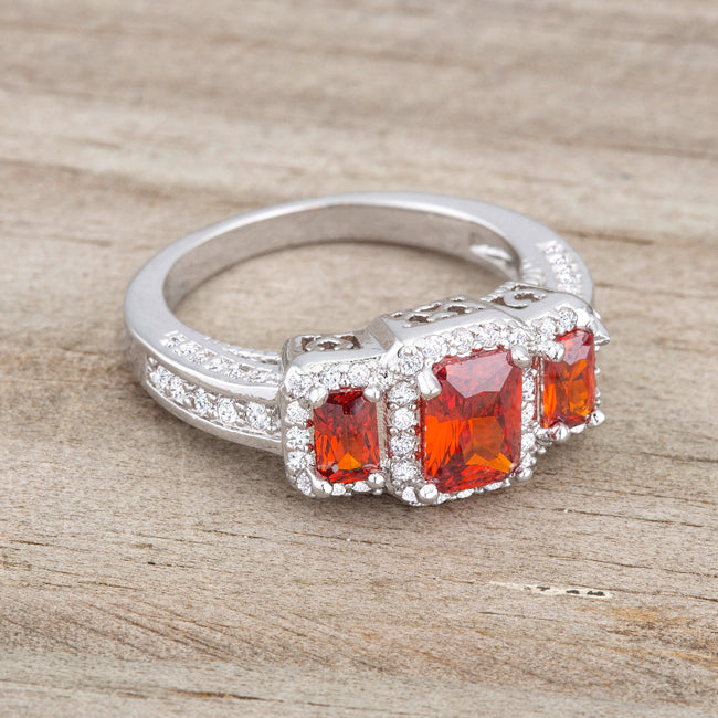 Studio Edge Signature Edit Rita 2.3ct Garnet CZ Rhodium Classic Trio Ring - Friggin Jewelry Fashion