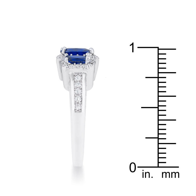 Classic Line Sculpted Edit Rita 2.3ct Sapphire CZ Rhodium Classic Trio Ring - Friggin Jewelry Fashion